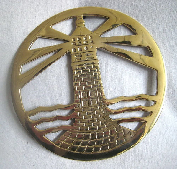 Untersetzer aus Messing- Leuchtturm- 18,5 cm