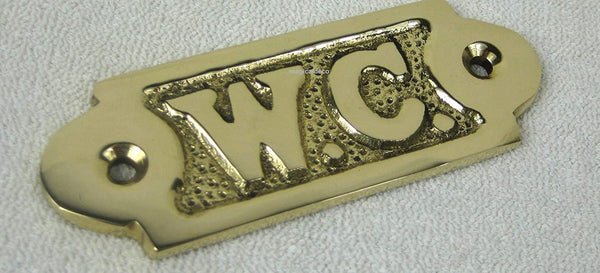 2x letreros para puertas - letreros de latón - macizos - 75 g cada uno - barco - inodoro 