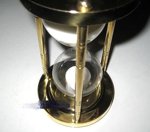 Reloj de arena elegante y macizo, 5 min, altura 14,5 cm, latón 
