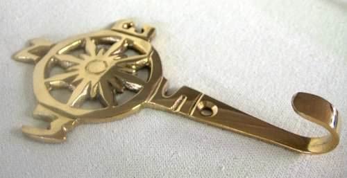 2 Stück- maritimer Wandhaken- Schlüsselhaken- aus Messing- Kompassrose