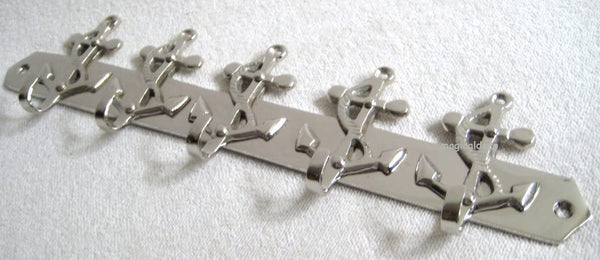 Nautische Hakenleiste- Wandhaken- Messing, vernickelt