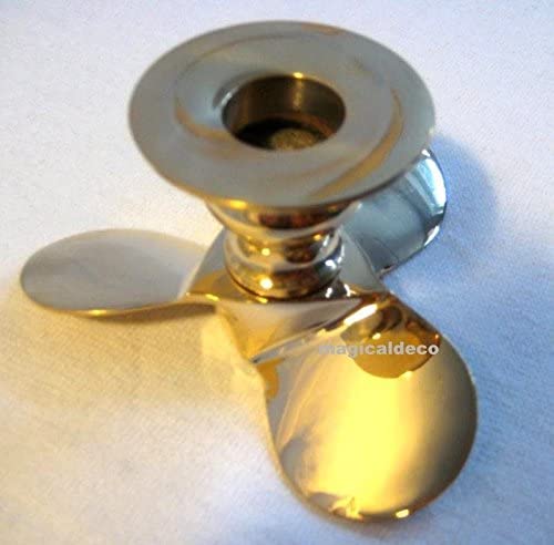 Juego de 2 candelabros - marítimo - latón macizo - 500 g 