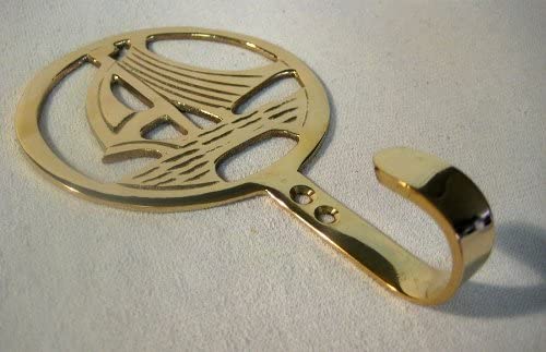 Paquete de 2 - ganchos de pared marítimos - ganchos para llaves - marineros, veleros - de latón macizo, incluidos tornillos 