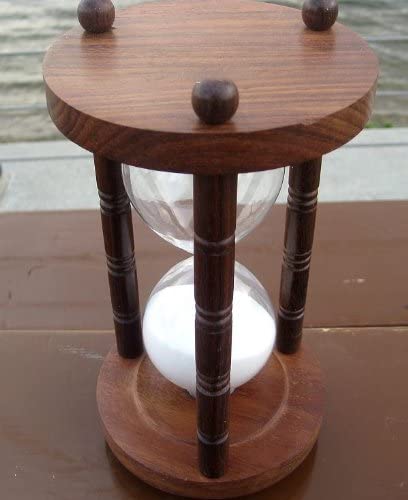 Elegantes columnas de madera con forma de reloj de arena, 5 min, altura 15,5 cm 
