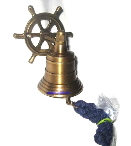 2 Stück- Kleine Schiffsglocken- brüniert- alt Messing- KEIN polieren