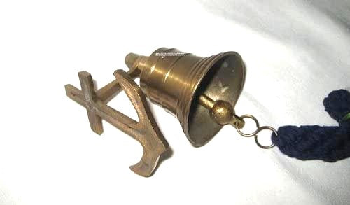 2 Stück- Kleine Schiffsglocken- brüniert- alt Messing- KEIN polieren