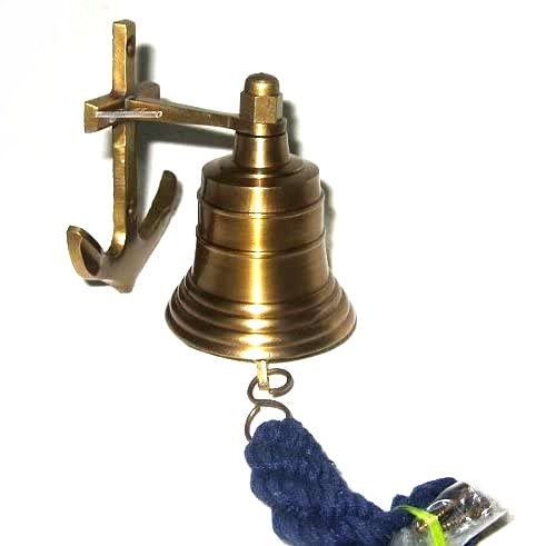 Kleine Schiffsglocke - brüniert- alt Messing- KEIN polieren
