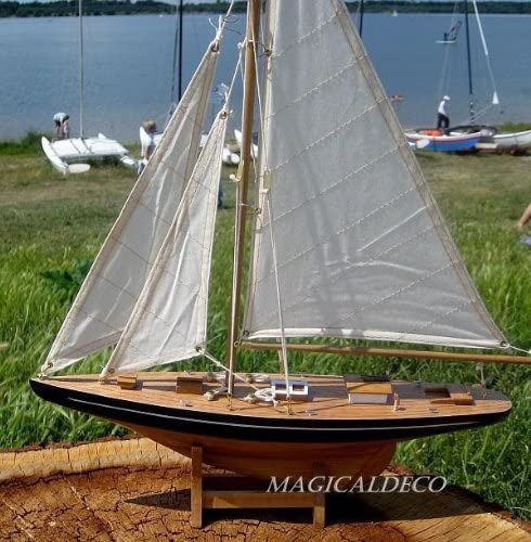 Geschenkset bestehend aus Segelyacht, Schiffsglocke+ Fischernetz braun