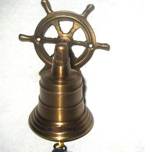 2 Stück- Kleine Schiffsglocken- brüniert- alt Messing- KEIN polieren