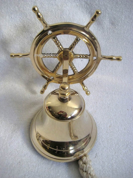Schiffsglocke aus Messing mit Halterung, Bändsel - Glocke 7,5 cm
