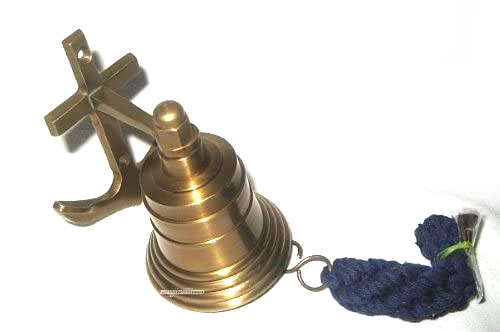 Kleine Schiffsglocke - brüniert- alt Messing- KEIN polieren