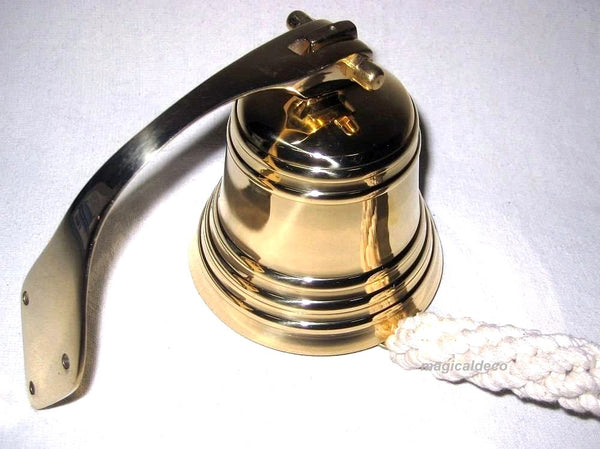 2800 g - Campana de barco grande y pesada - con soporte/banda - latón 