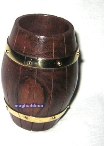 Portalápices - barril de madera/latón 