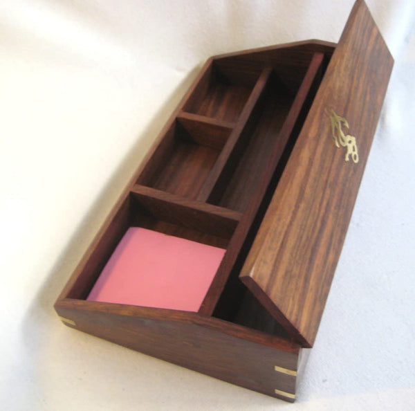 Caja para utensilios de madera con incrustaciones de latón - ancla - 750 g 