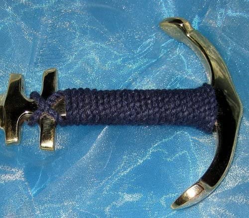 Schöner Brieföffner- Messing- Griff mit Tau