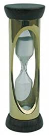 *Maritime Sanduhr aus Messing & Holz – 3 Minuten Laufzeit – Weißer Sand (9,5 cm) - maritime-deco