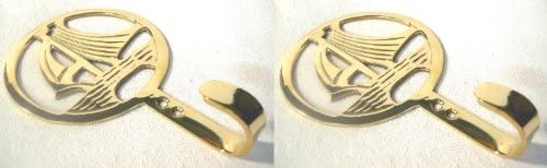 Paquete de 2 - ganchos de pared marítimos - ganchos para llaves - marineros, veleros - de latón macizo, incluidos tornillos 