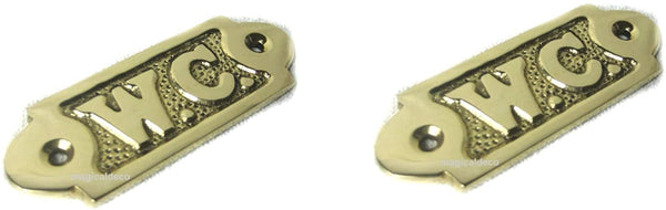 2x letreros para puertas - letreros de latón - macizos - 75 g cada uno - barco - inodoro 