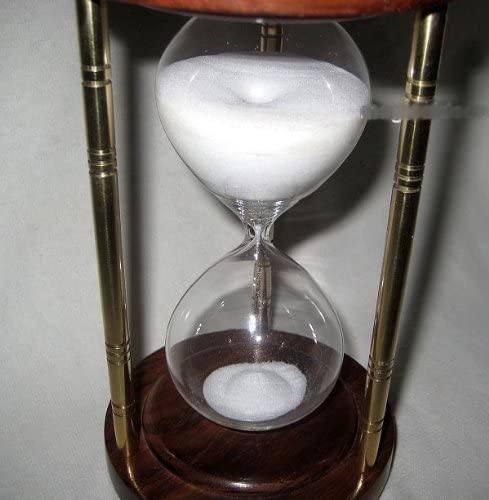 Elegantes columnas de reloj de arena de madera/latón 5 min altura 15 cm 