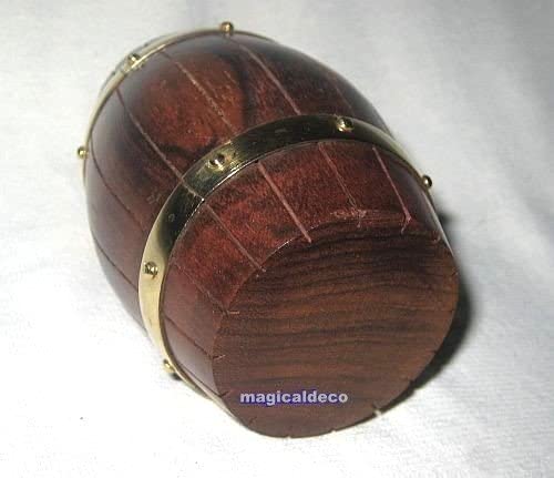 Portalápices - barril de madera/latón 