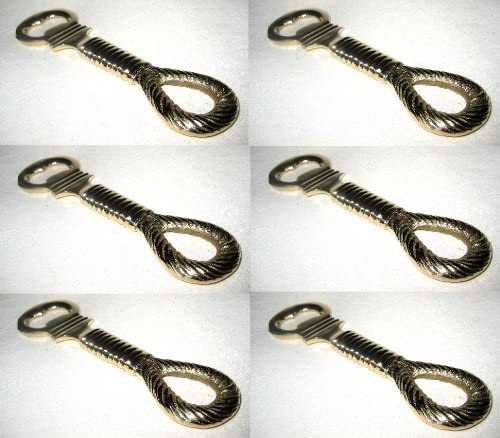 Pack de 6 abridores de botellas marítimos, abridores de botellas de latón macizo 14 cm 
