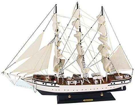 Großes Segelschiff, Schiffsmodell Schulschiff Dänemark Holz 80 cm - maritime-deco