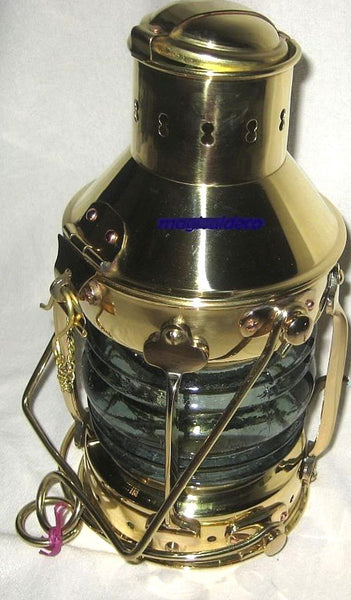 XL - Lámpara de barco de petróleo muy sólida - lámpara de barco - latón H 48 cm