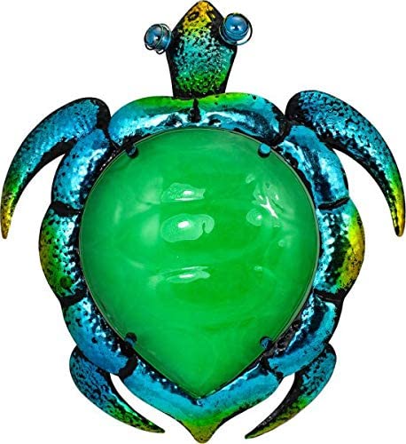 Maritimes Wandbild/Hänger aus Metall und Glas- Airbrush- Turtle, Schildkröte - maritime-deco