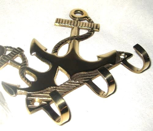 Gancho de pared - gancho para llaves - de latón macizo, incluye tornillos 