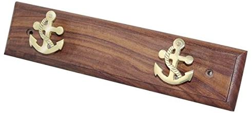 Gancho de pared - gancho para llaves - de madera y latón 