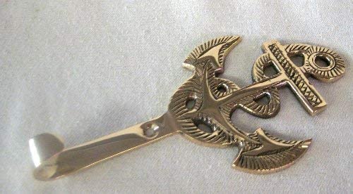 Juego de 2 ganchos de pared, ganchos para llaves, de latón macizo, ganchos para barcos 