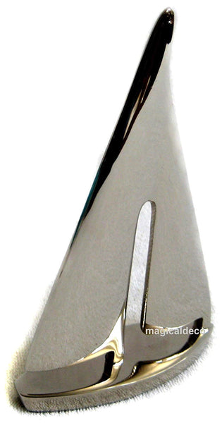 Dekoratives Schiffsmodell/Segler - Material massiv Messing, vernickelt- 19 cm - maritime-deco