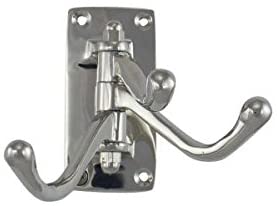 Wandhaken, schwenkbar aus Messing, vernickelt- massiv 235 g- 3 Arme - maritime-deco