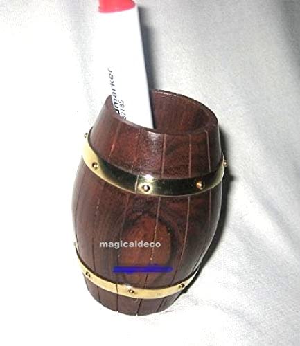 Portalápices - barril de madera/latón 