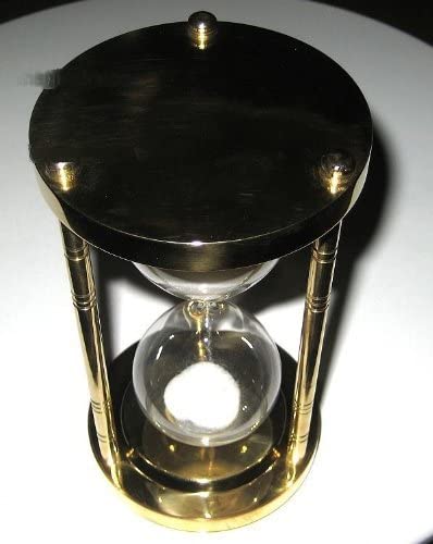 Reloj de arena elegante y macizo, 5 min, altura 14,5 cm, latón 