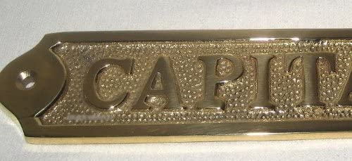 Massives Türschild- Messingschild- maritim- Schiff- CAPITAINE- 20 cm