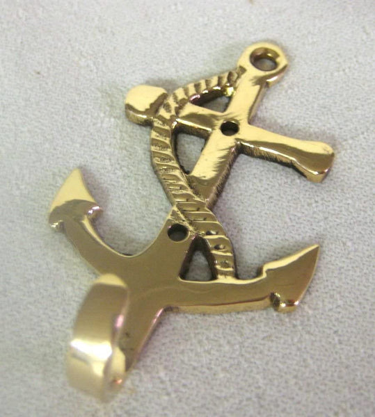 Paquete de 5 - ganchos de pared marítimos - ganchos para llaves - de latón, L 8,6 cm 