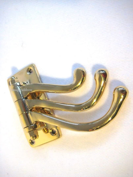 Gancho de pared giratorio de 3 brazos de latón macizo 235 g 