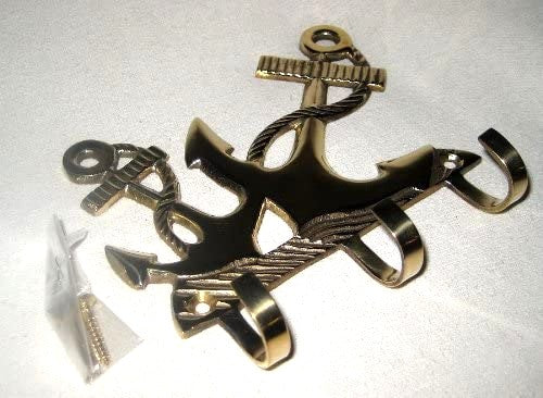 Gancho de pared - gancho para llaves - de latón macizo, incluye tornillos 