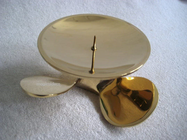 Juego de 2 candelabros, portavelas, marítimo, latón macizo, hélice de barco 