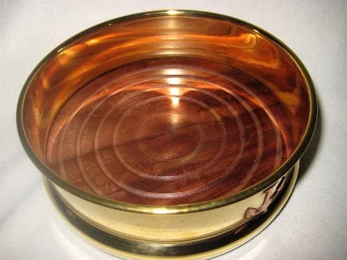Posavasos de latón/madera - motivo de ancla 
