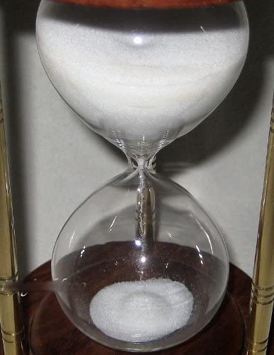 Elegantes columnas de reloj de arena de madera/latón 5 min altura 15 cm 