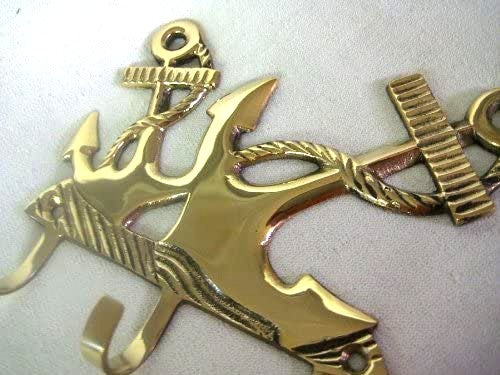 Gancho de pared - gancho para llaves - de latón macizo, incluye tornillos 