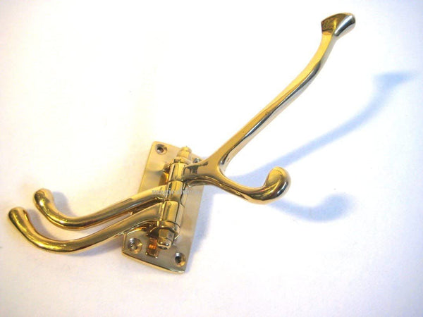 Gancho de pared giratorio de 4 brazos de latón macizo 310 g 