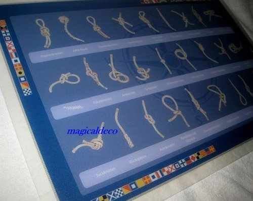 Lote de 4 manteles individuales - Nudo inglés - 43 cm - Lavables 