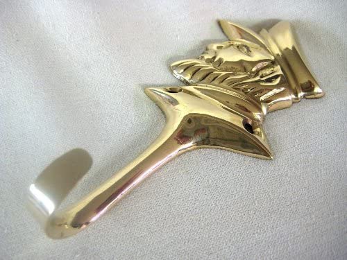 Paquete de 2 - Ganchos de pared marítimos - Ganchos para llaves - De latón macizo, incluidos tornillos de latón - Capitán 