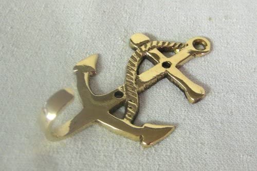 Paquete de 5 - ganchos de pared marítimos - ganchos para llaves - de latón, L 8,6 cm 