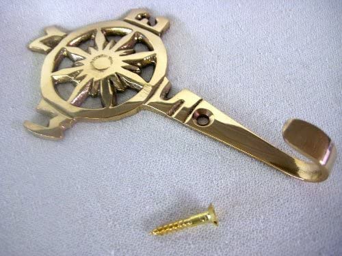 6 Stück- maritimer Wandhaken- Schlüsselhaken- aus massiv Messing