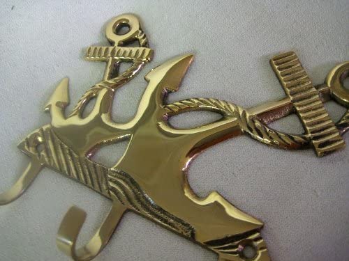 maritimer Wandhaken- Schlüsselhaken- aus Massiv Messing incl. Schrauben