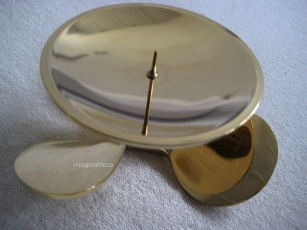 Juego de 2 candelabros, portavelas, marítimo, latón macizo, hélice de barco 